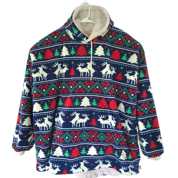 Shinesty the Caribou Lous Reversible Christmas Hoodie Unisex EXCELLENT COND O/S - Picture 1 of 16